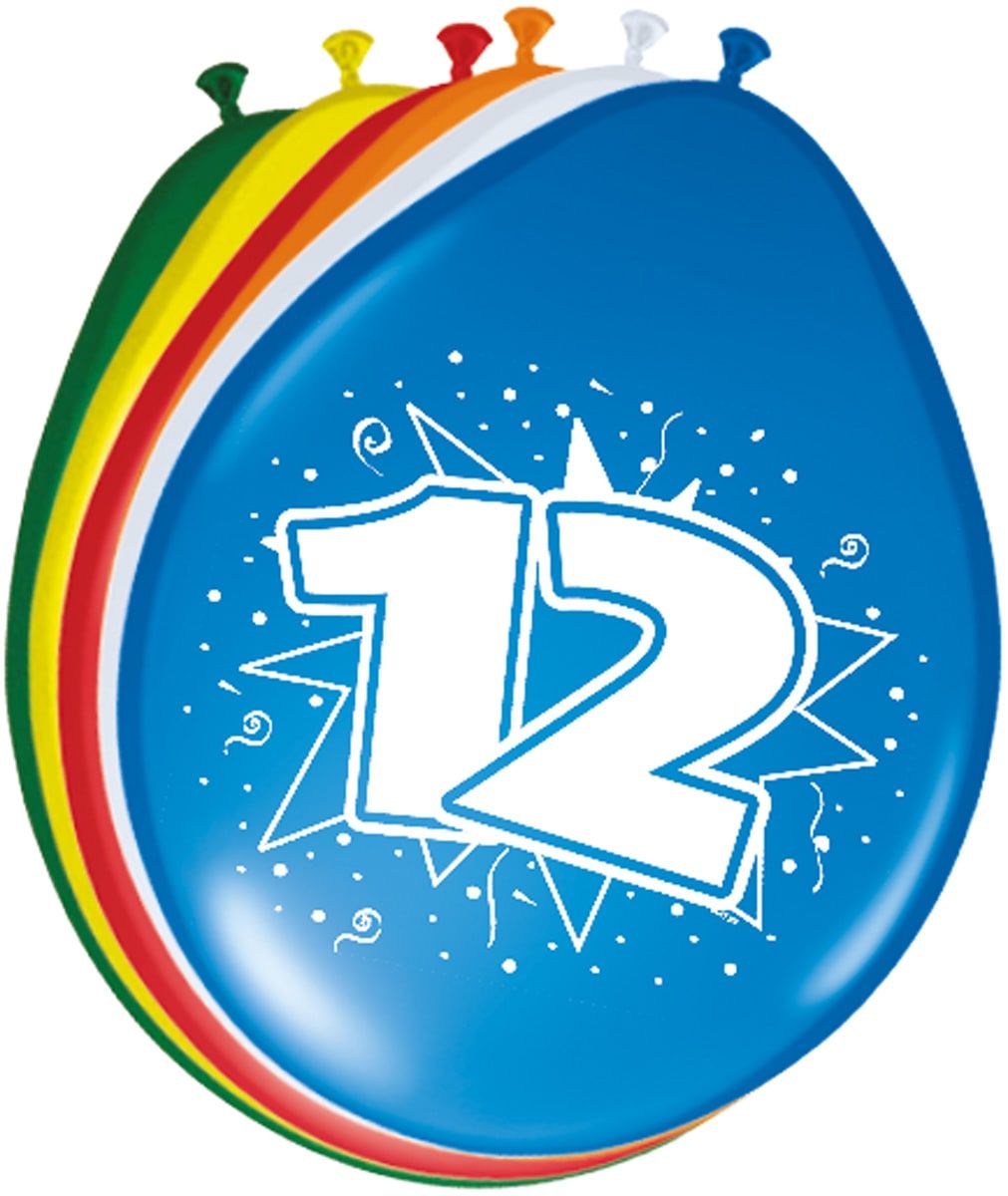 Feestelijke verjaardag ballonnen 12 jaar