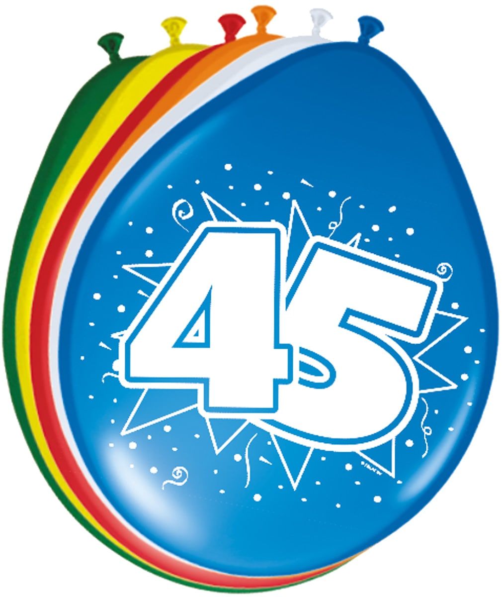 Feestelijke verjaardag ballonnen 45 jaar