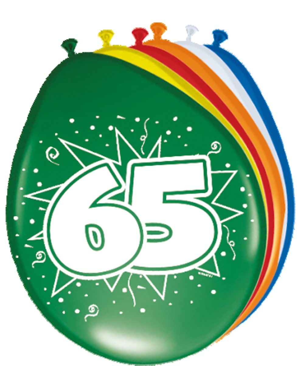 Feestelijke verjaardag ballonnen 65 jaar