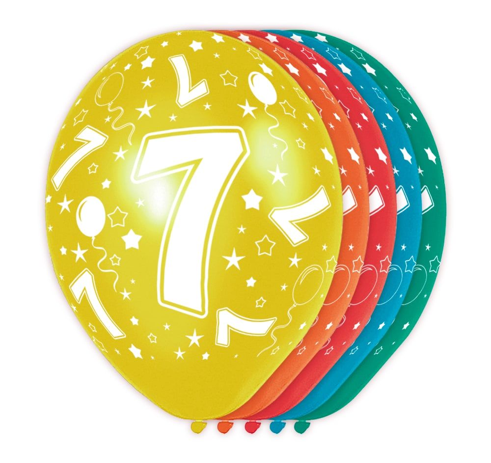 Feestelijke verjaardag ballonnen 7 jaar