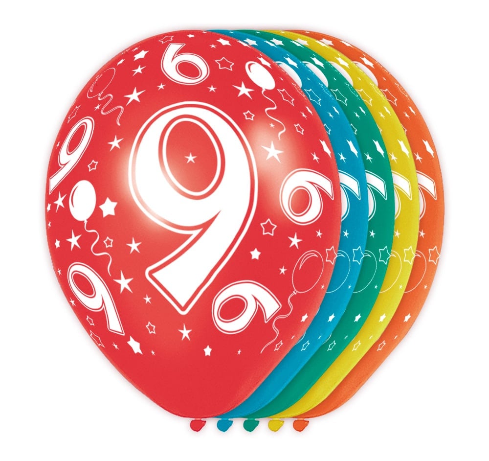 Feestelijke verjaardag ballonnen 9 jaar