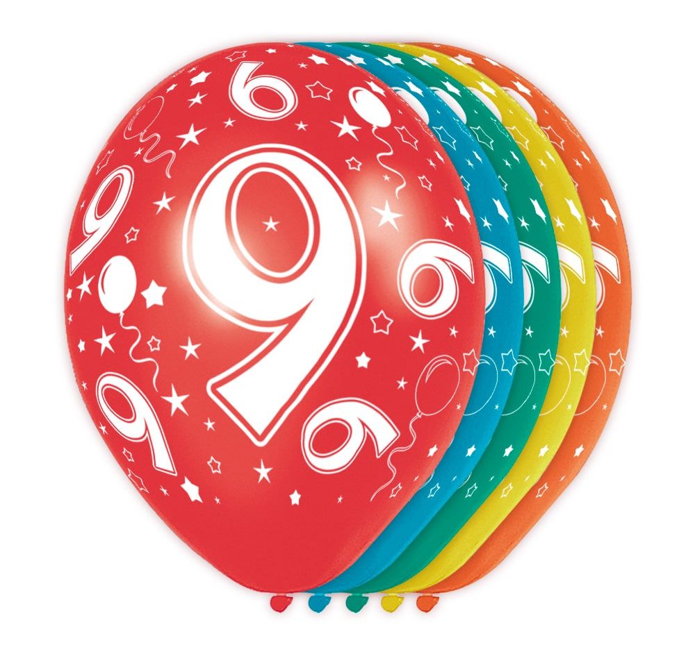 Feestelijke verjaardag ballonnen 9 jaar