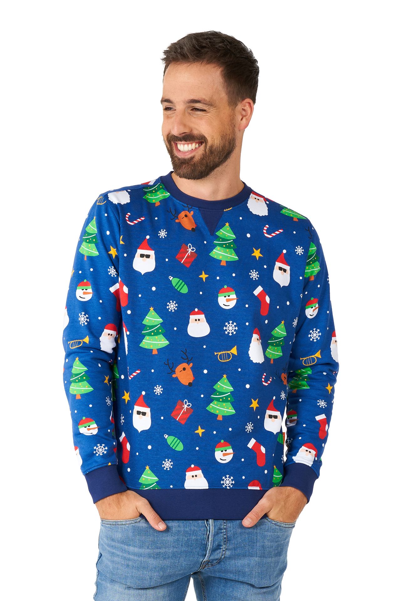 Festivity Blue Sweater Heren Opposuits