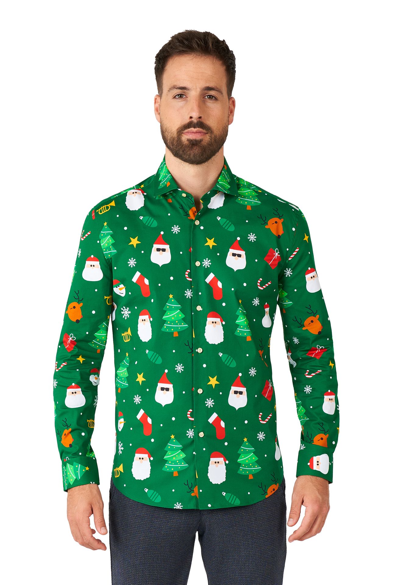 Festivity Green shirt Heren Opposuits