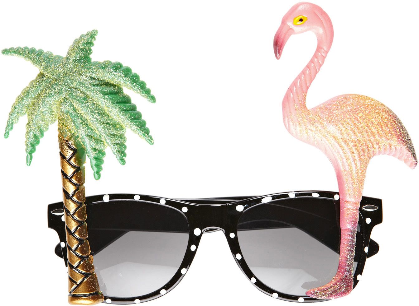 Flamingo bril met palmboom