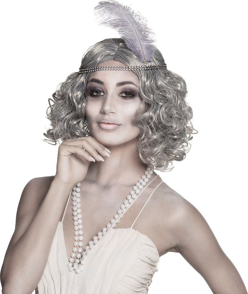 Flapper geest pruik grijs