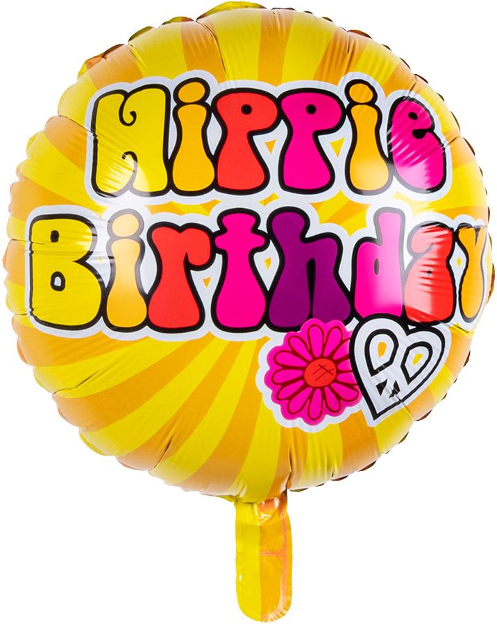 Flower power hippie birthday folieballon