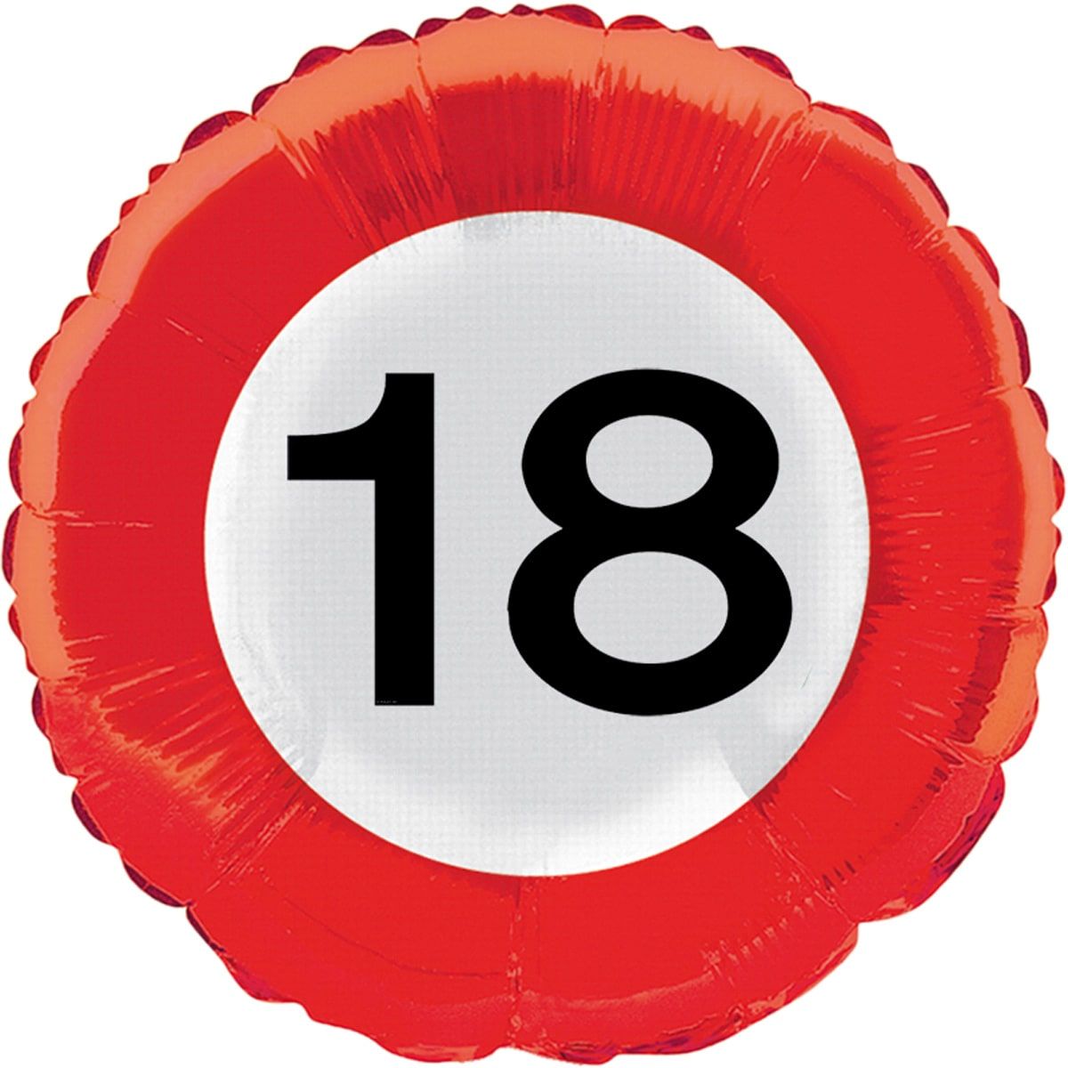 Folieballon 18 jaar verkeersbord