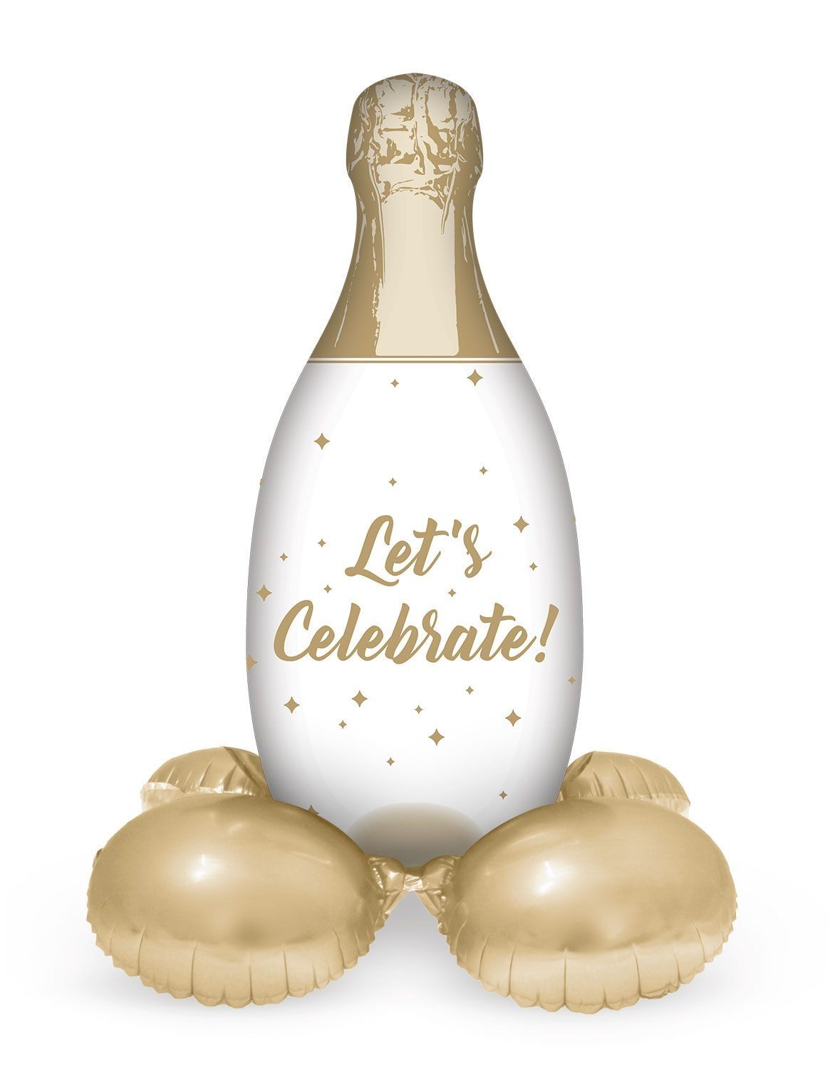 Folieballon champagne fles met standaard