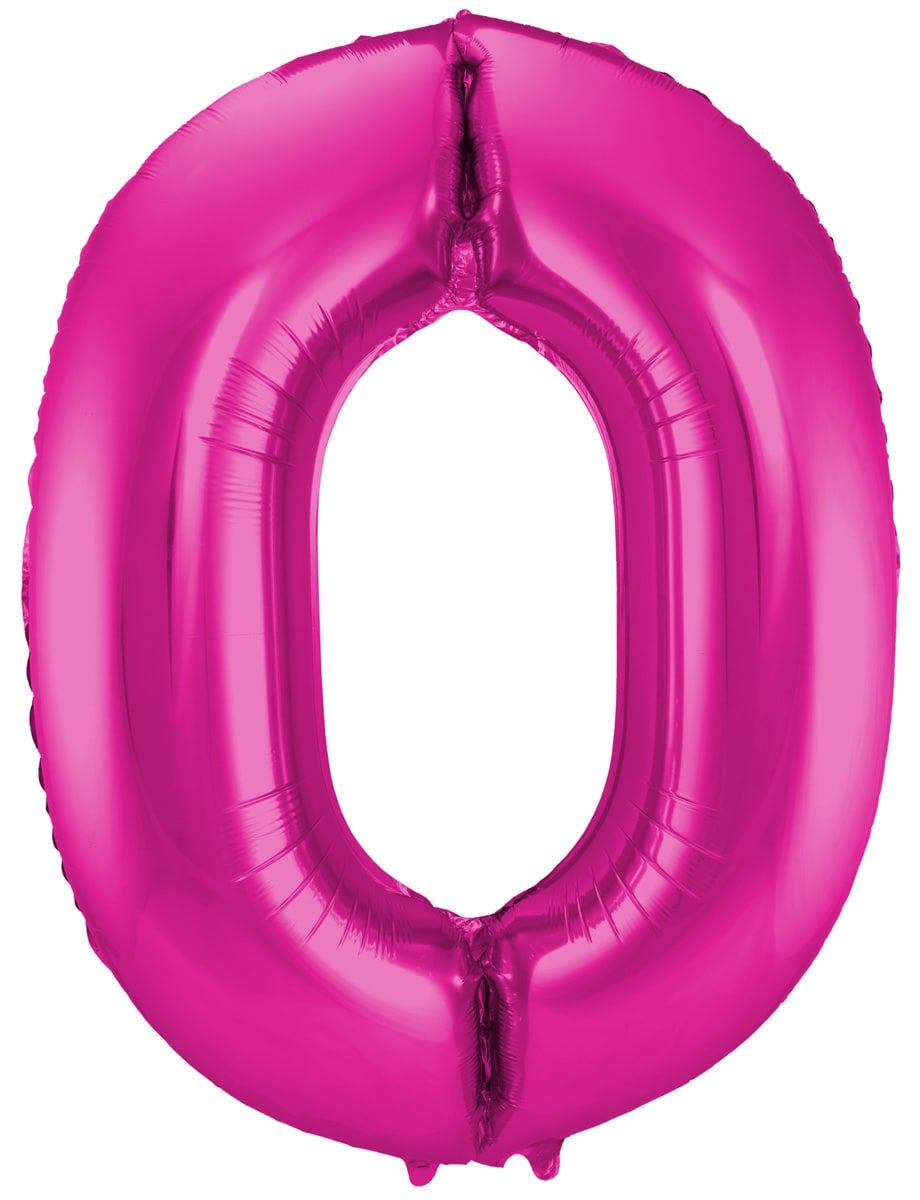 Folieballon cijfer 0 roze 86cm
