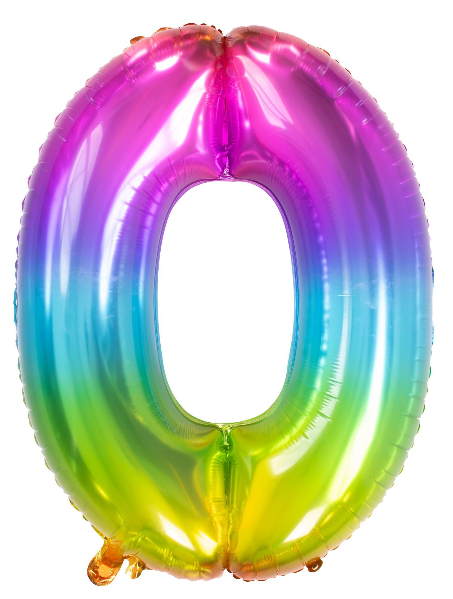 Folieballon cijfer 0 yummy gummy rainbow