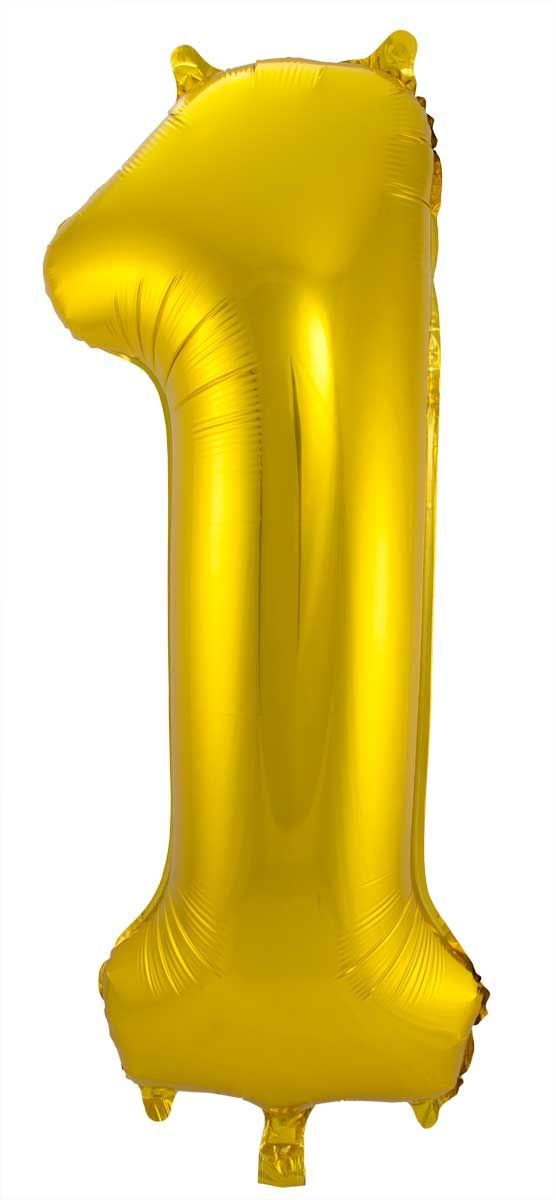 Folieballon cijfer 1 goud 86cm