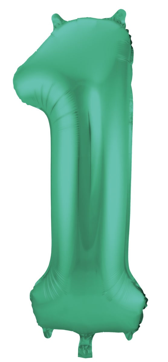 Folieballon cijfer 1 metallic groen 86cm