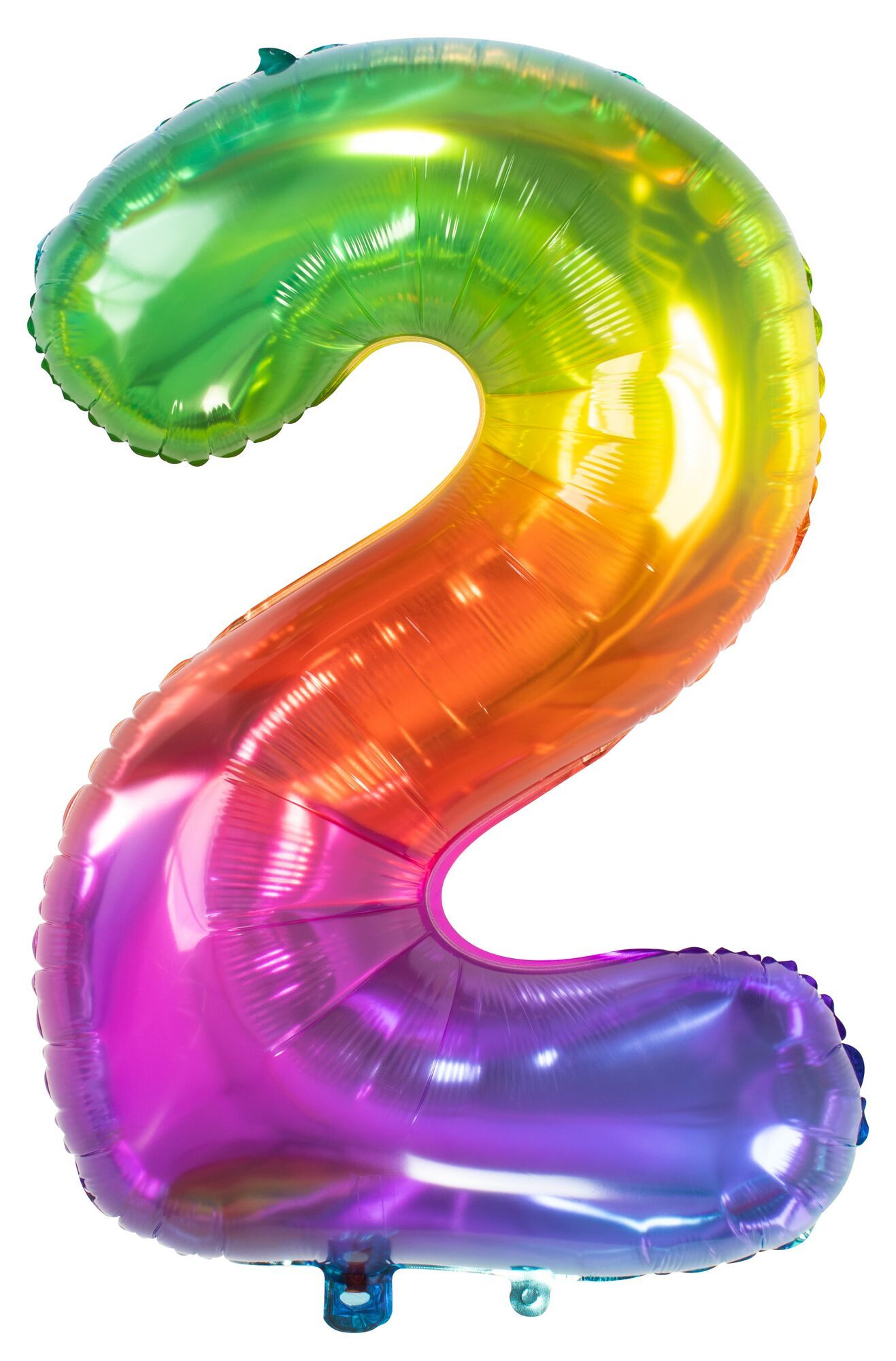 Folieballon cijfer 2 yummy gummy rainbow