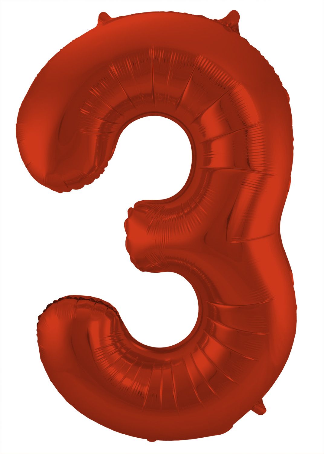 Folieballon cijfer 3 metallic rood 86cm