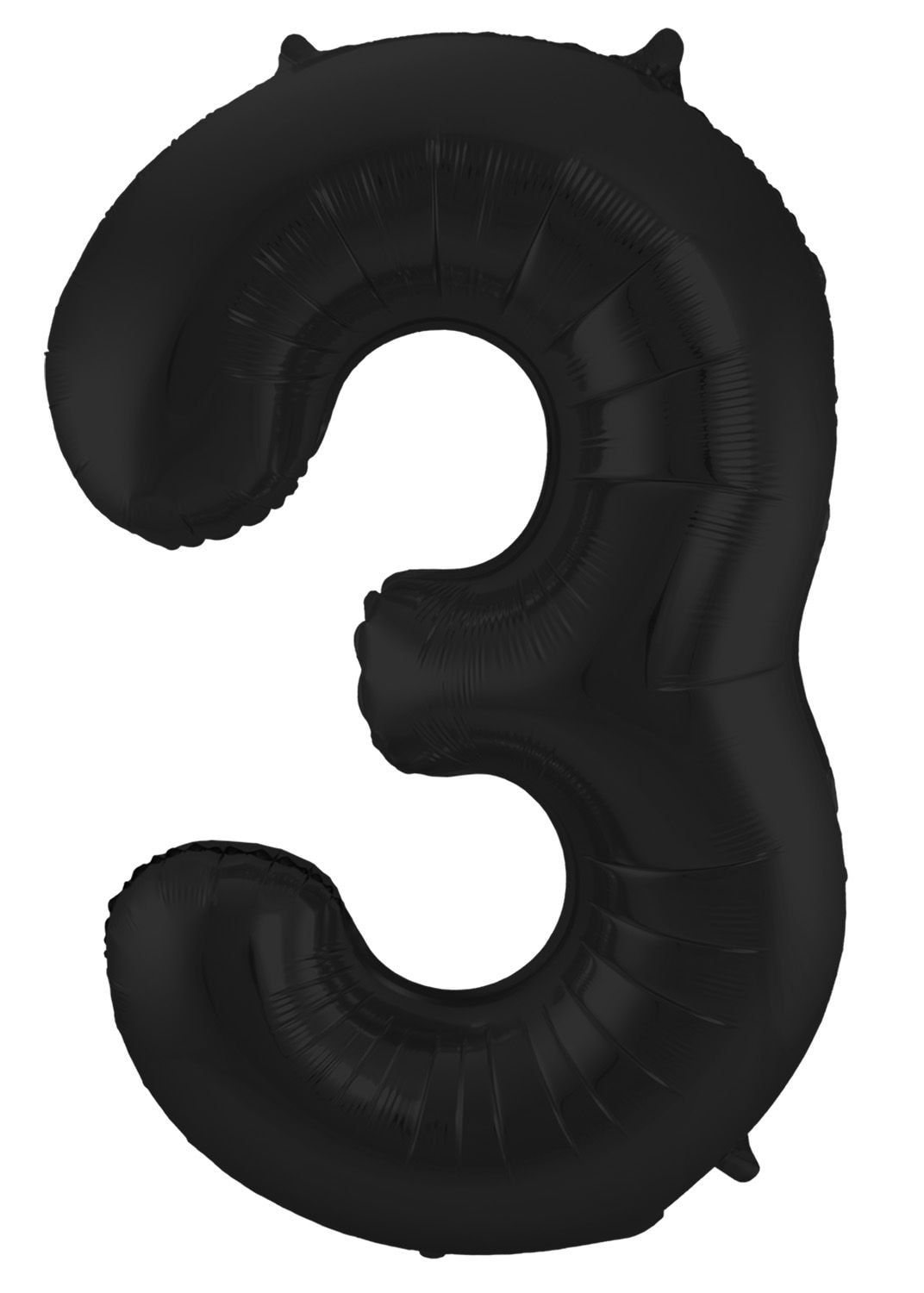 Folieballon cijfer 3 metallic zwart 86cm