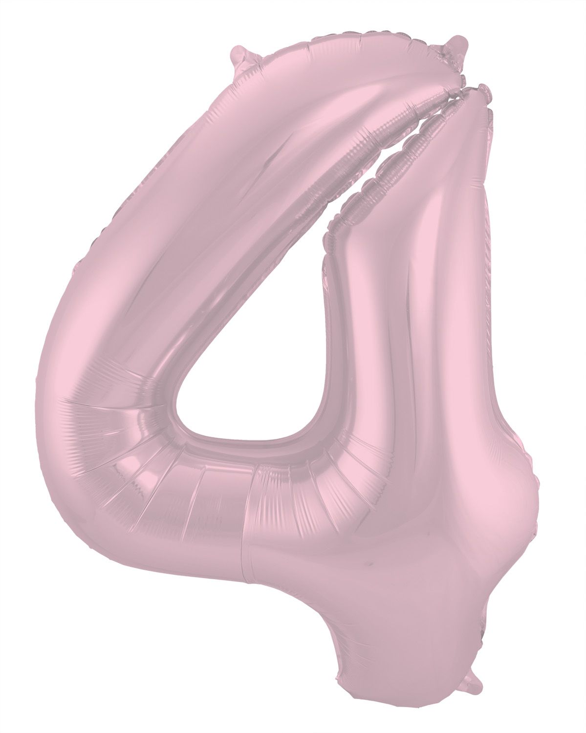 Folieballon cijfer 4 metallic pastel roze 86cm
