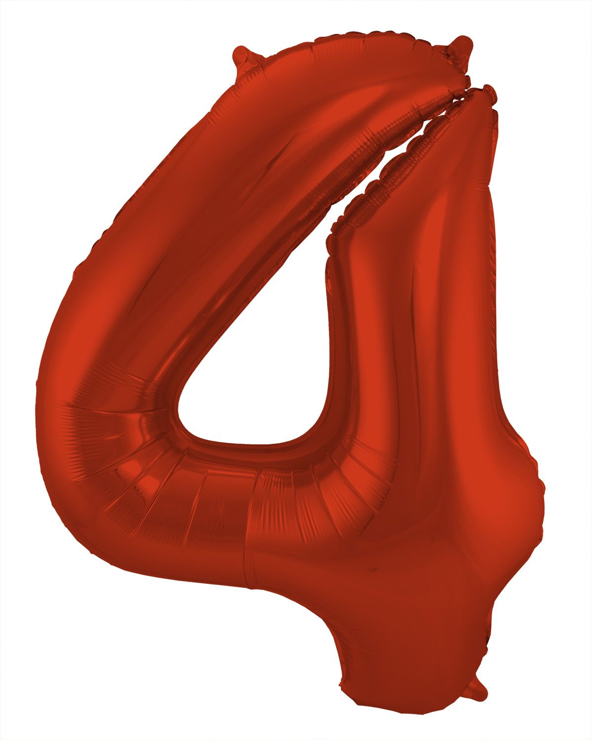Folieballon cijfer 4 metallic rood 86cm