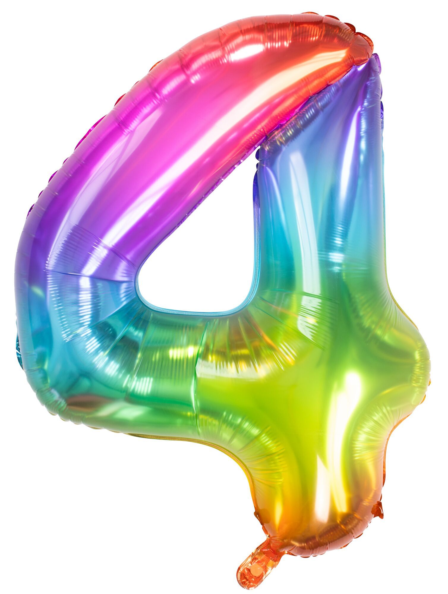Folieballon cijfer 4 yummy gummy rainbow