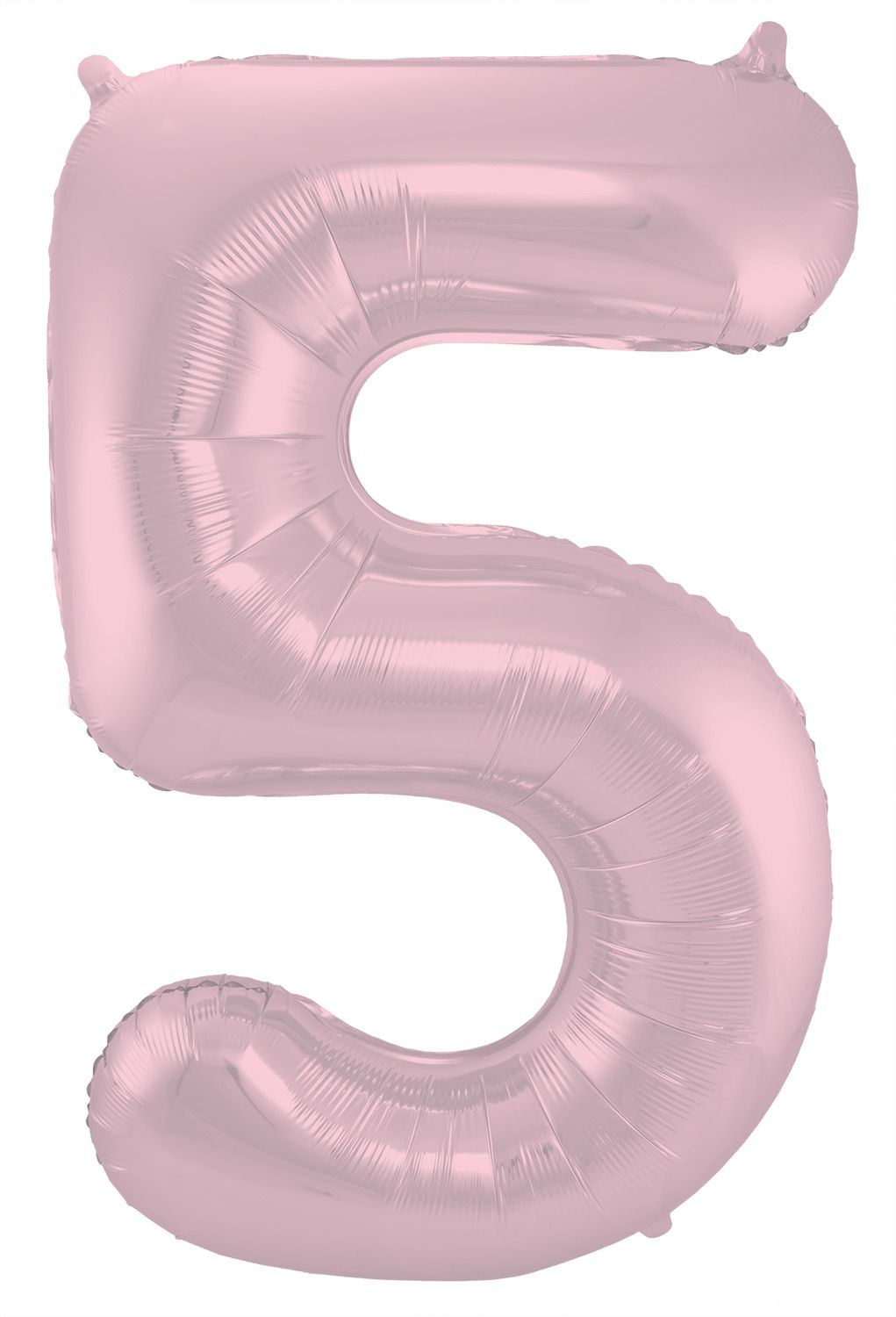 Folieballon cijfer 5 metallic pastel roze 86cm