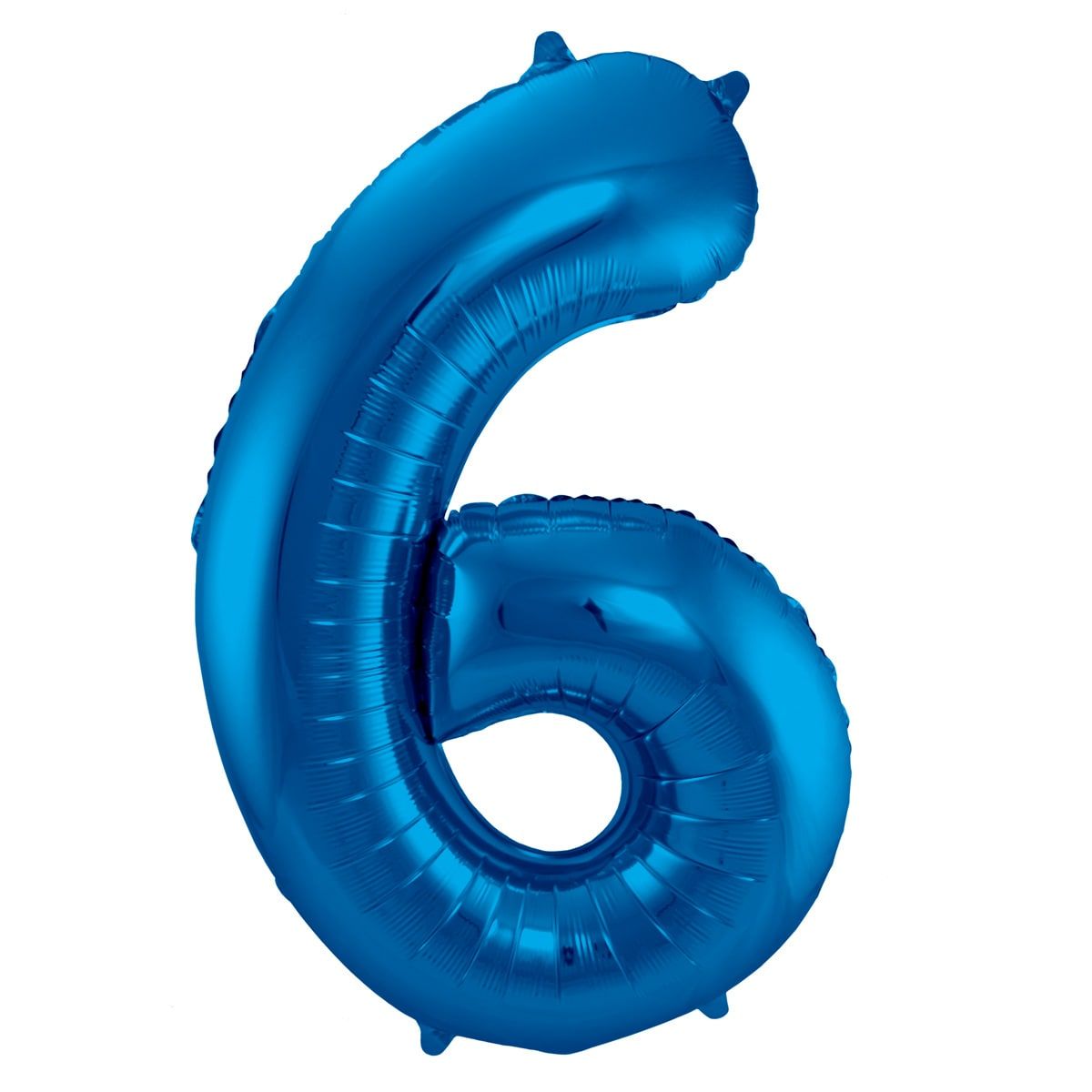 Folieballon cijfer 6 blauw 86cm
