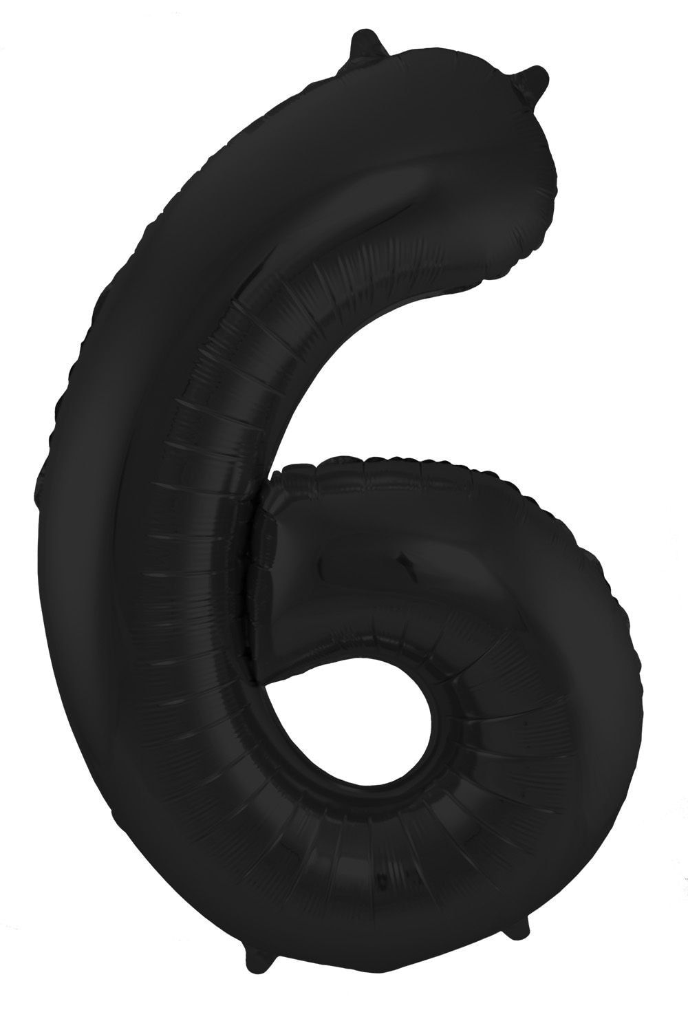 Folieballon cijfer 6 metallic zwart 86cm