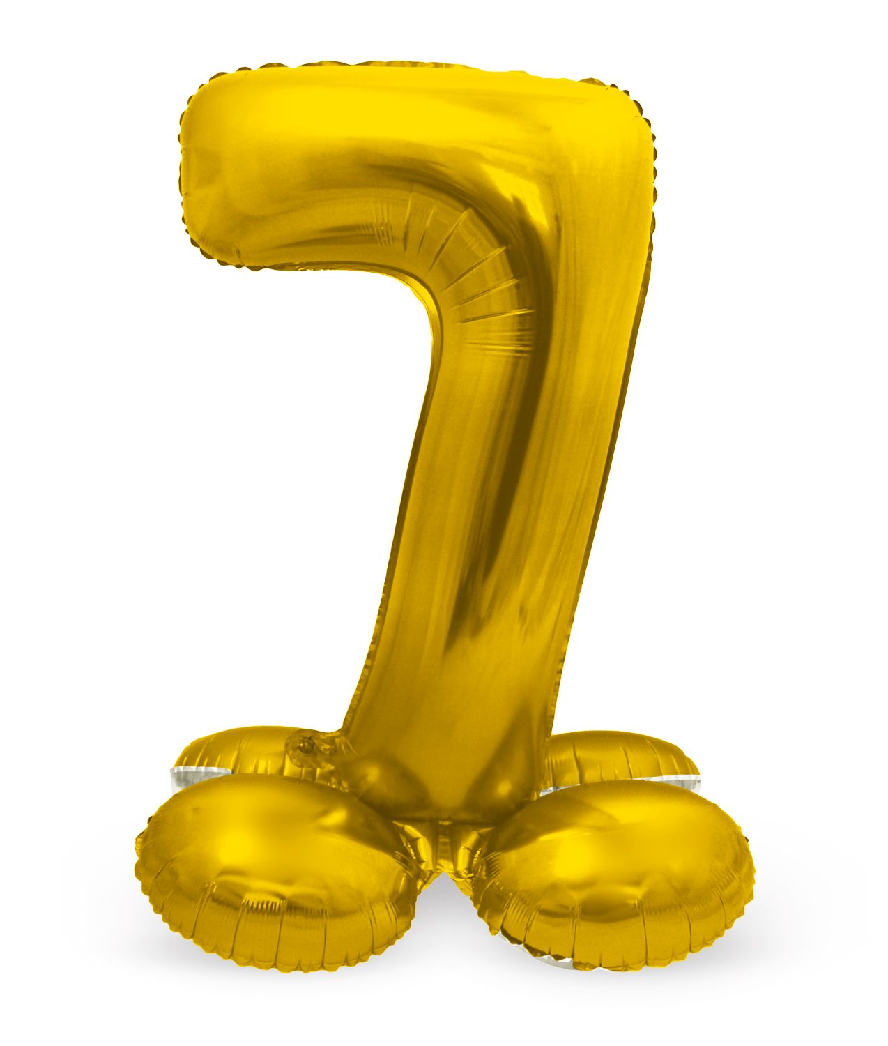 Folieballon cijfer 7 goud met standaard 72cm
