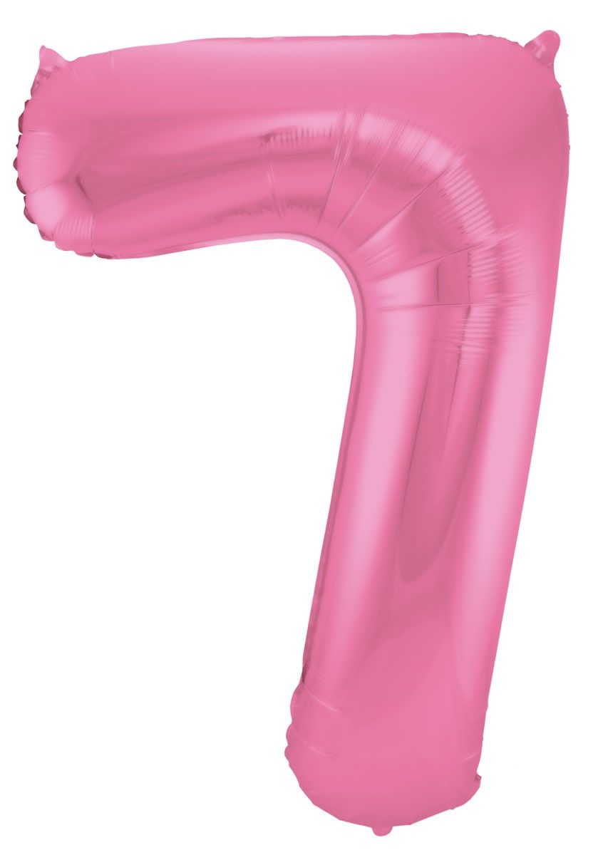 Folieballon cijfer 7 metallic roze 86cm