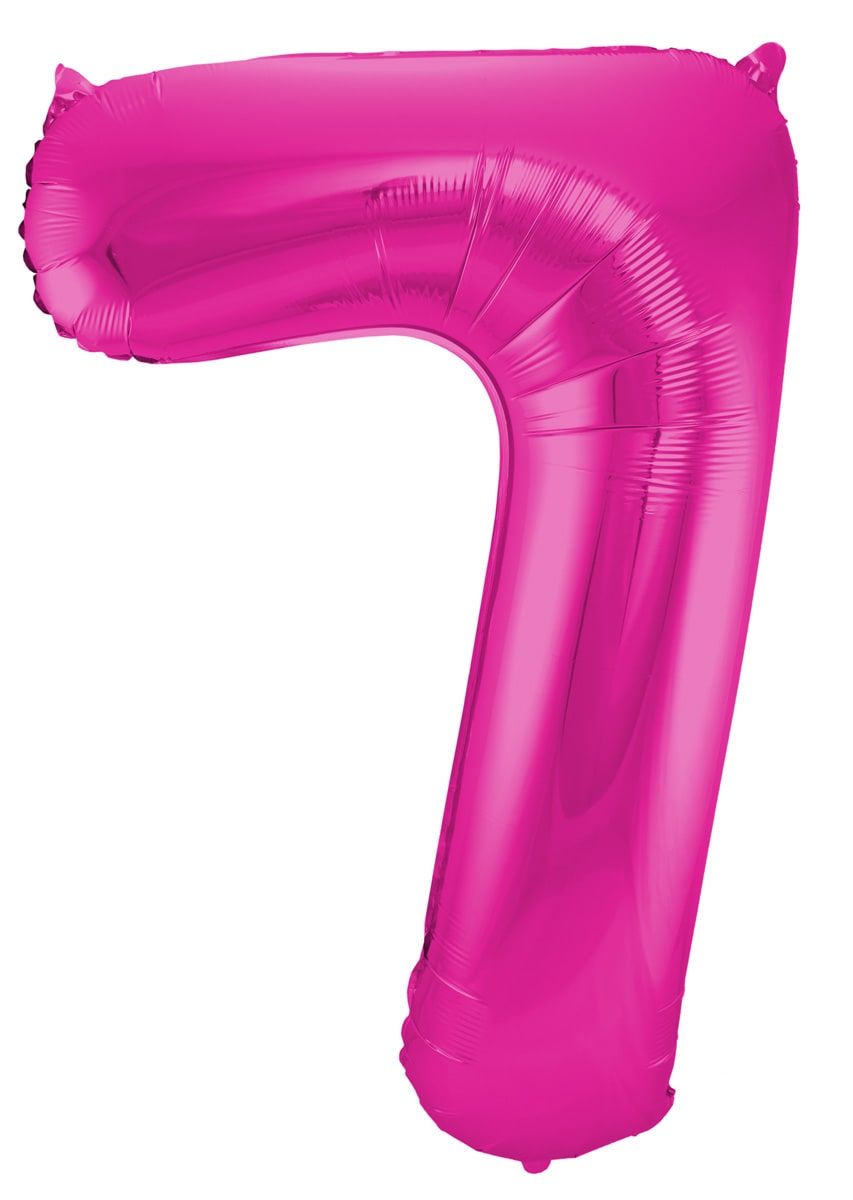 Folieballon cijfer 7 roze 86cm