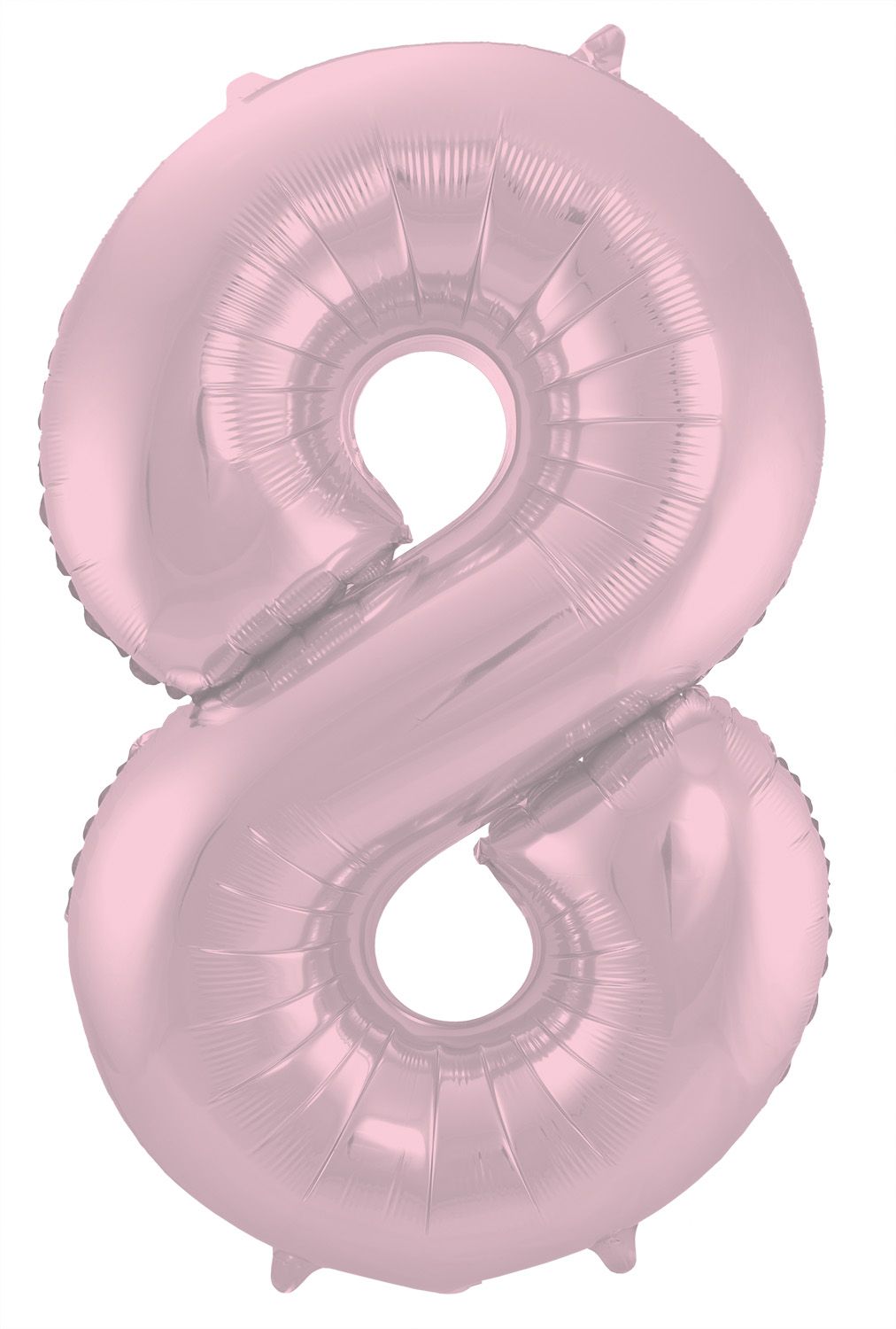 Folieballon cijfer 8 metallic pastel roze 86cm