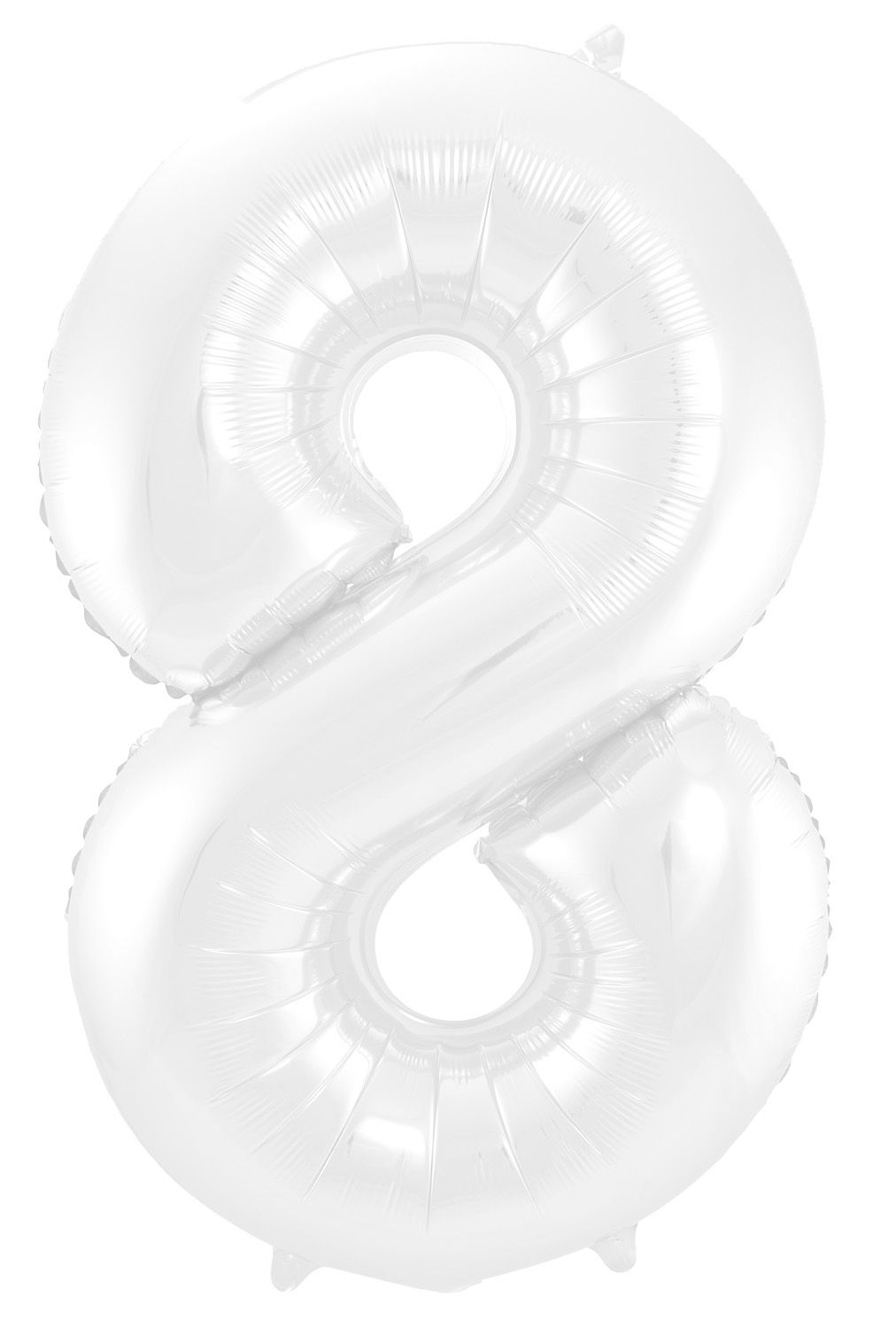 Folieballon cijfer 8 metallic wit 86cm