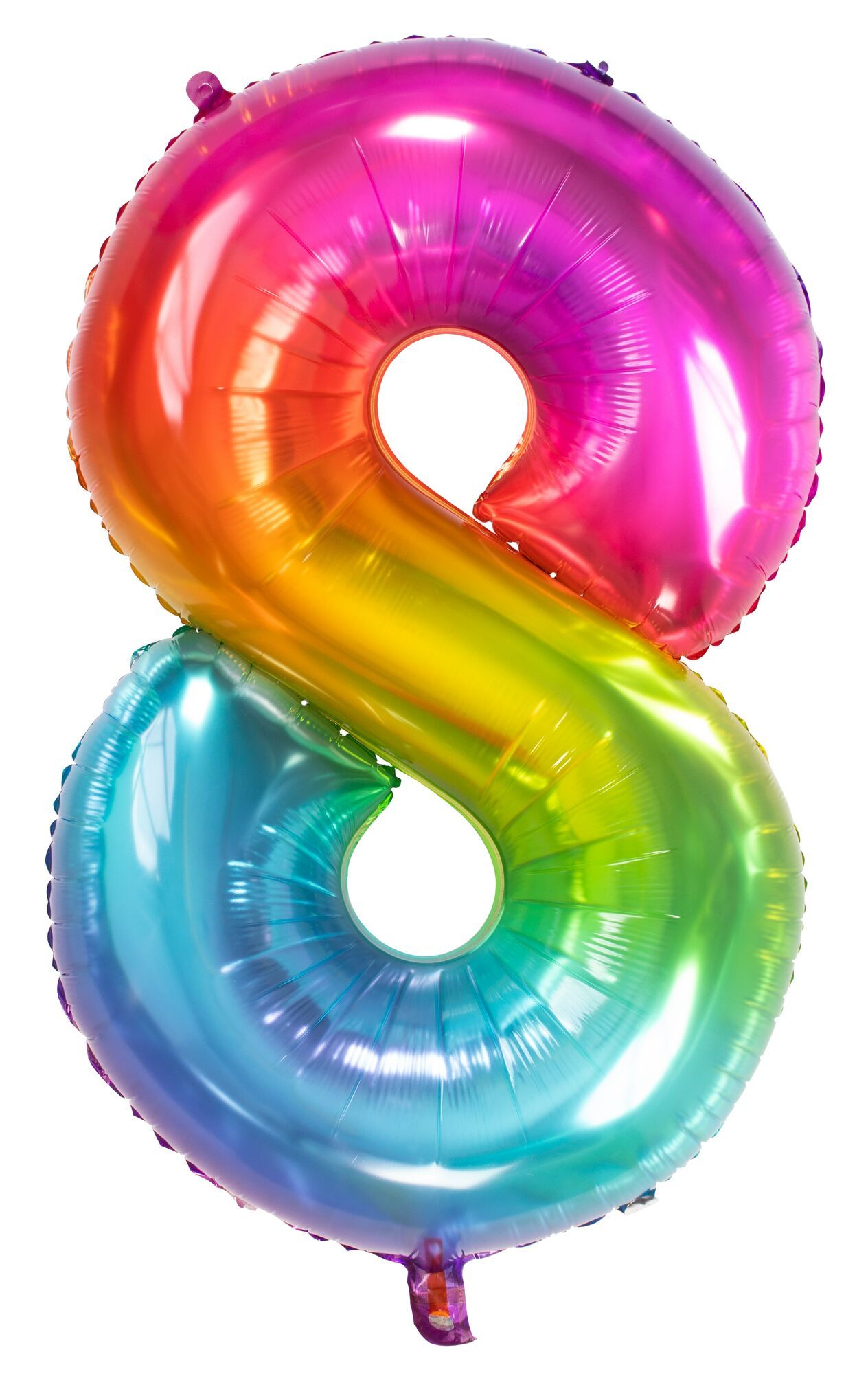 Folieballon cijfer 8 yummy gummy rainbow