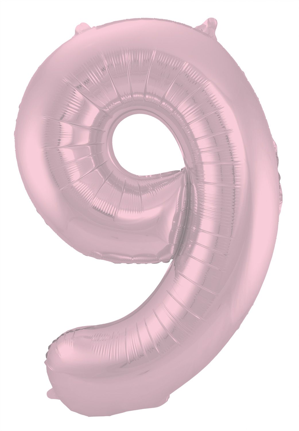 Folieballon cijfer 9 metallic pastel roze 86cm