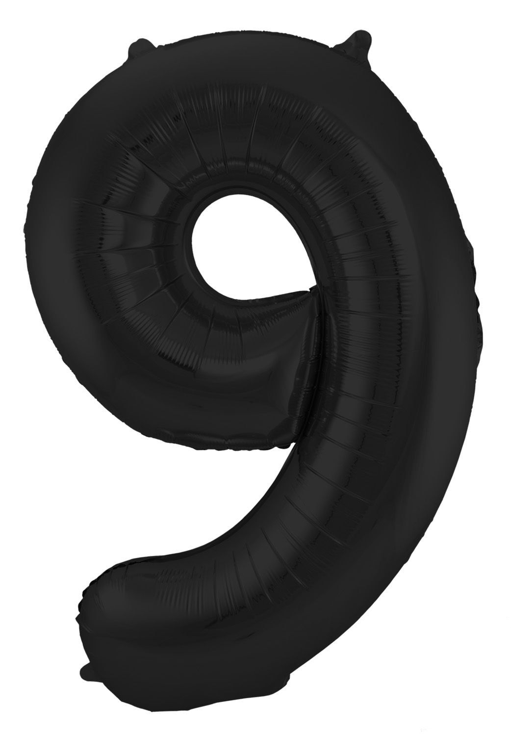 Folieballon cijfer 9 metallic zwart 86cm