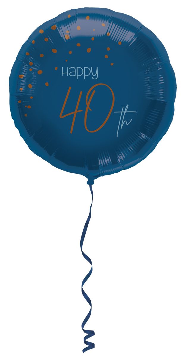 Folieballon elegant 40 jaar blue