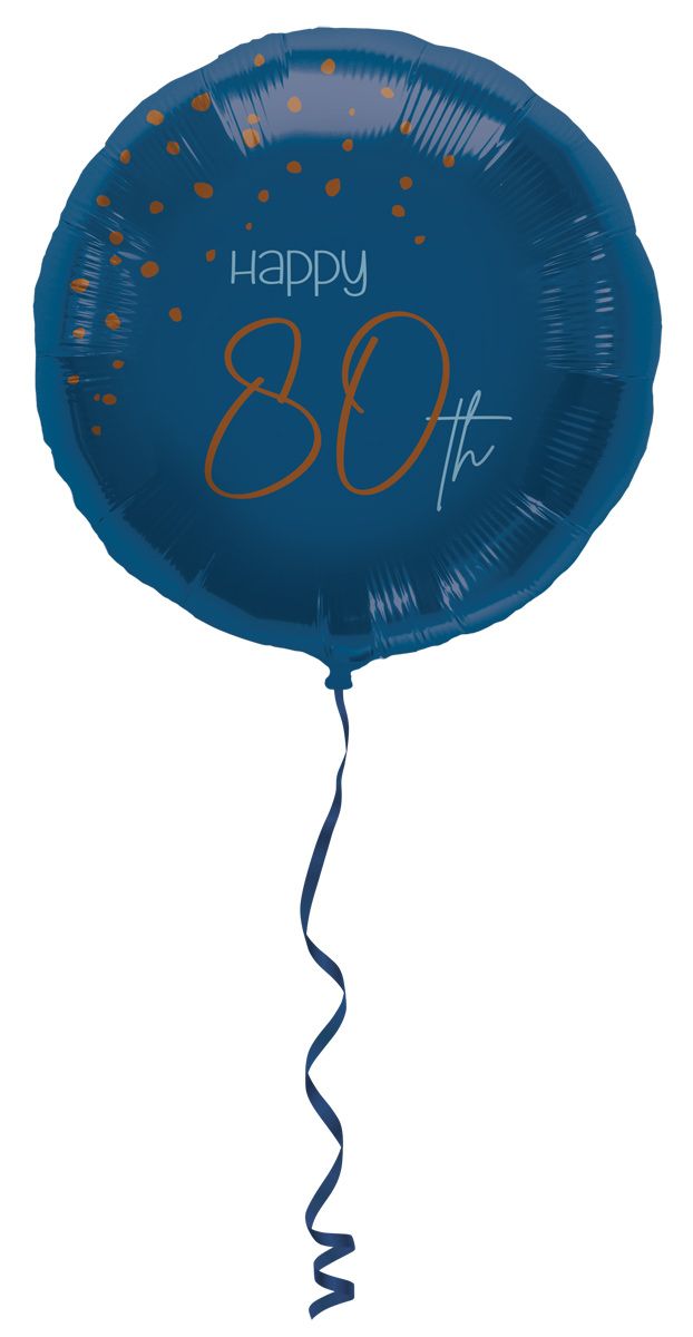 Folieballon elegant 80 jaar blue