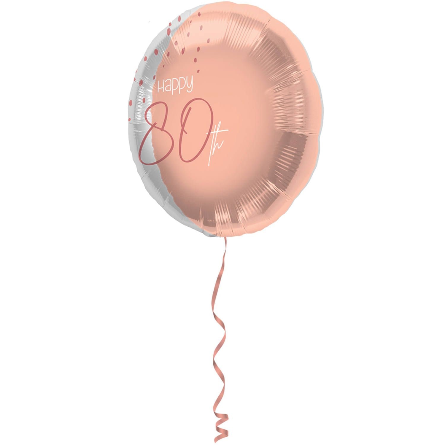 Folieballon elegant 80 jaar pink