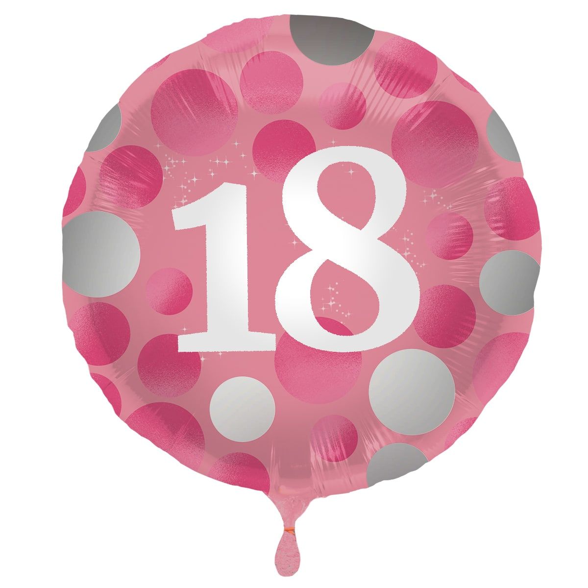 Folieballon glossy 18 happy birthday roze