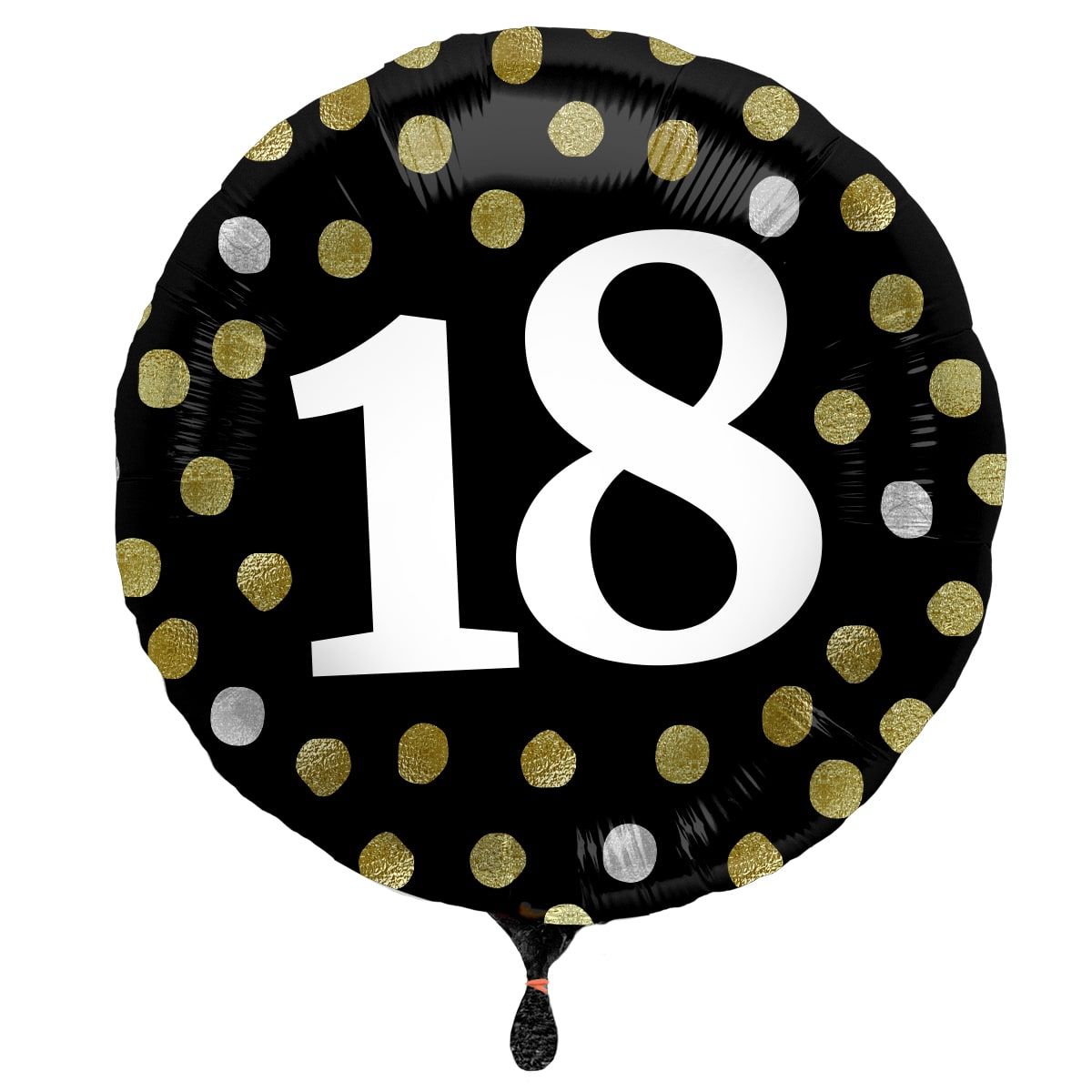 Folieballon glossy 18 happy birthday zwart