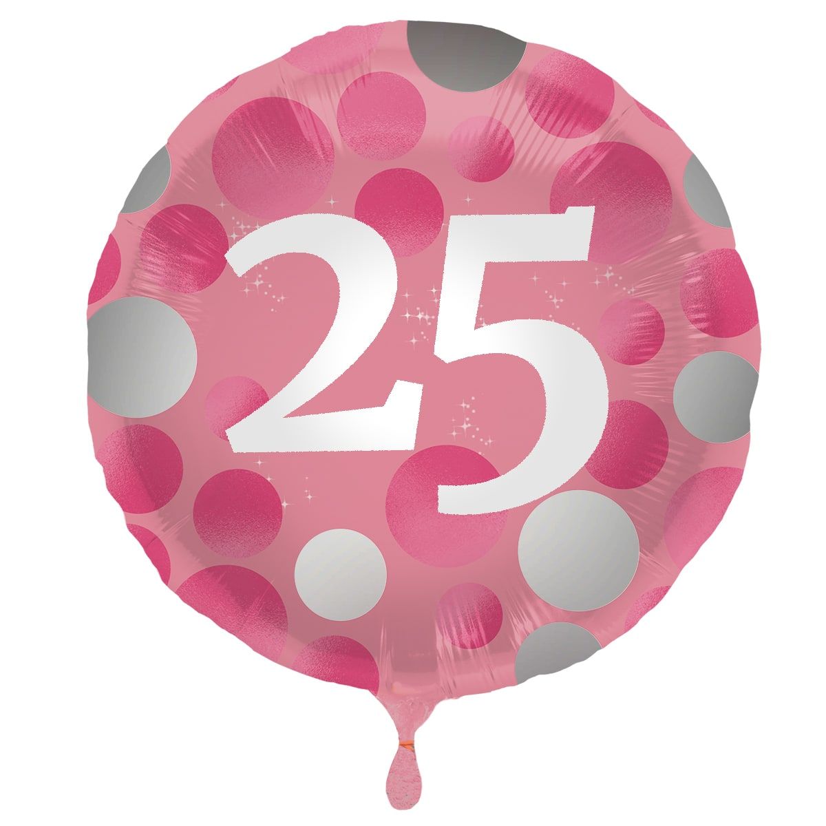 Folieballon glossy 25 happy birthday roze