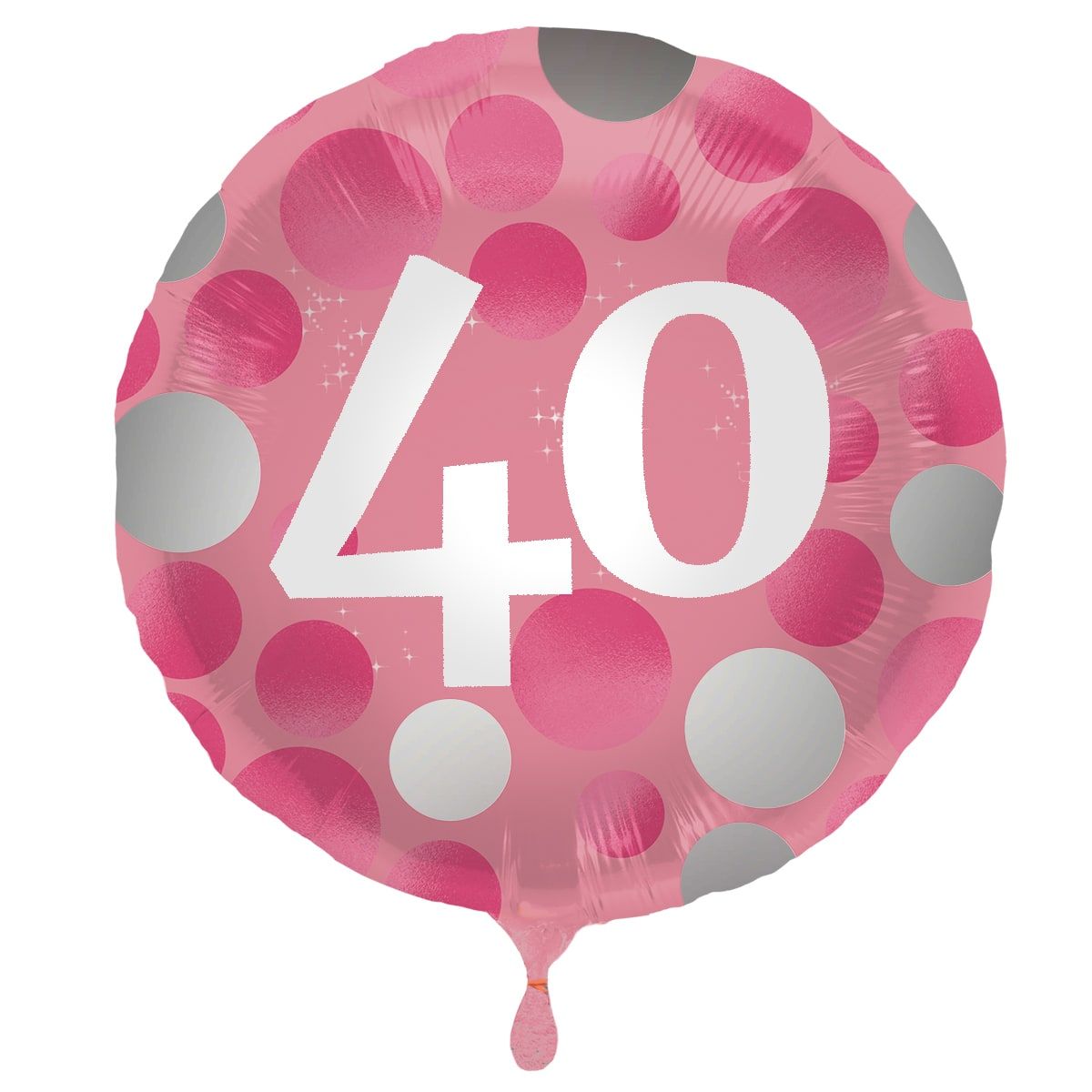 Folieballon glossy 40 happy birthday roze