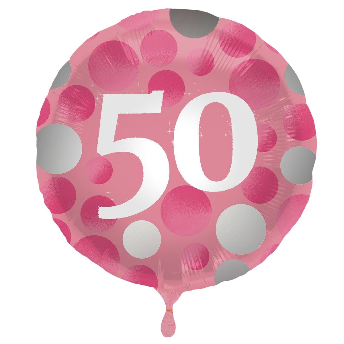 Folieballon glossy 50 happy birthday roze