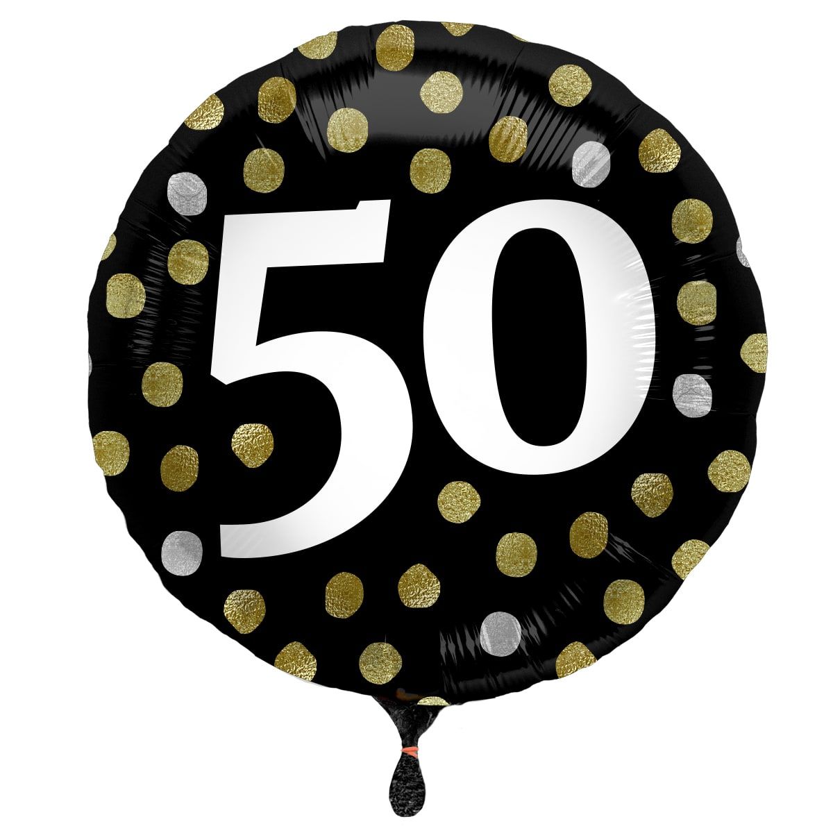Folieballon glossy 50 happy birthday zwart