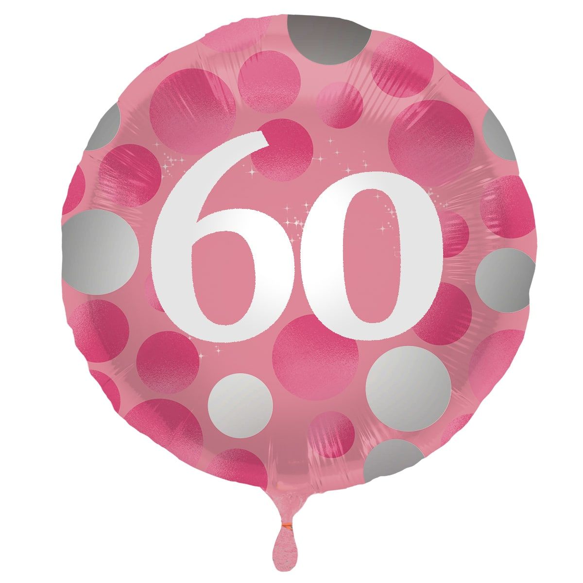 Folieballon glossy 60 happy birthday roze