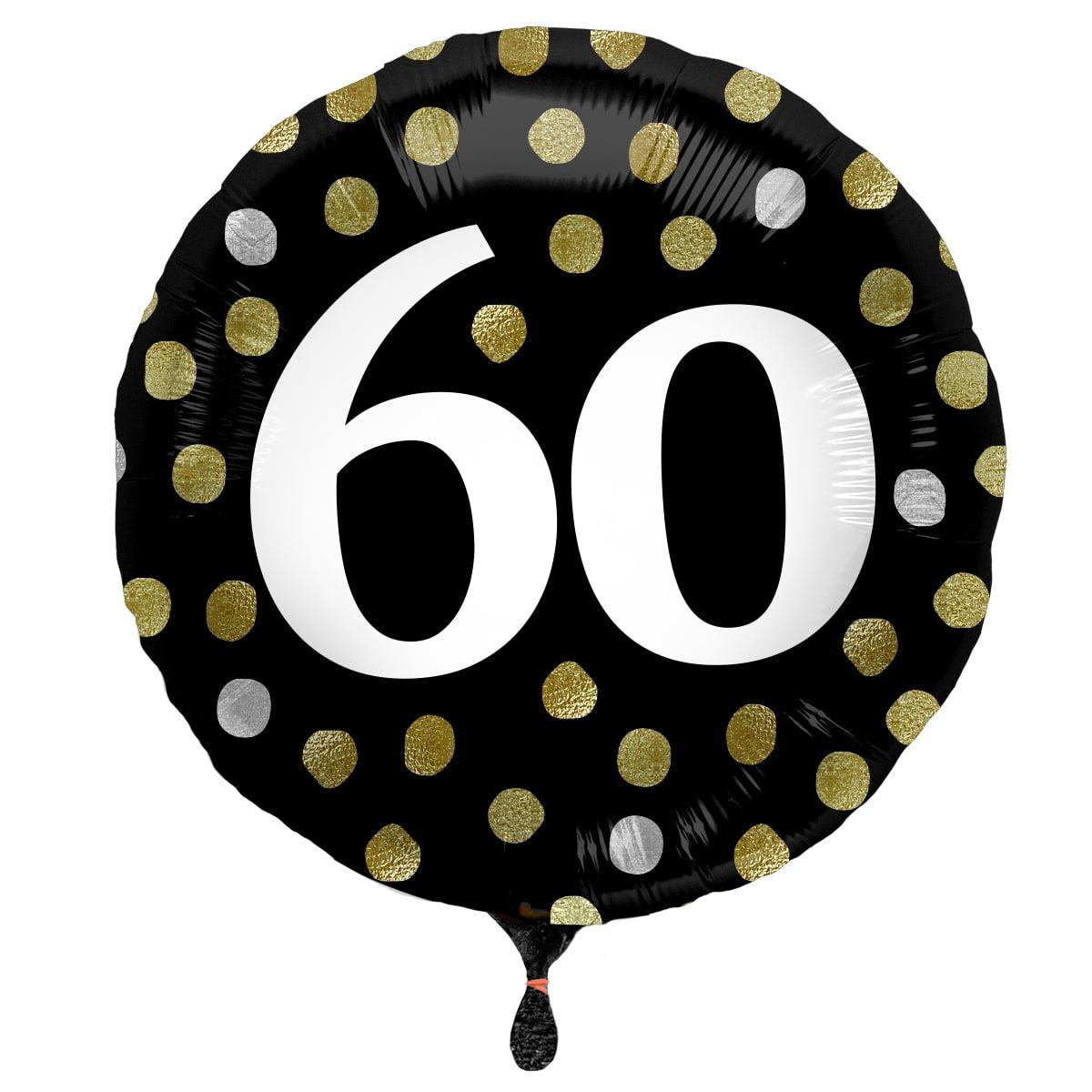 Folieballon glossy 60 happy birthday zwart