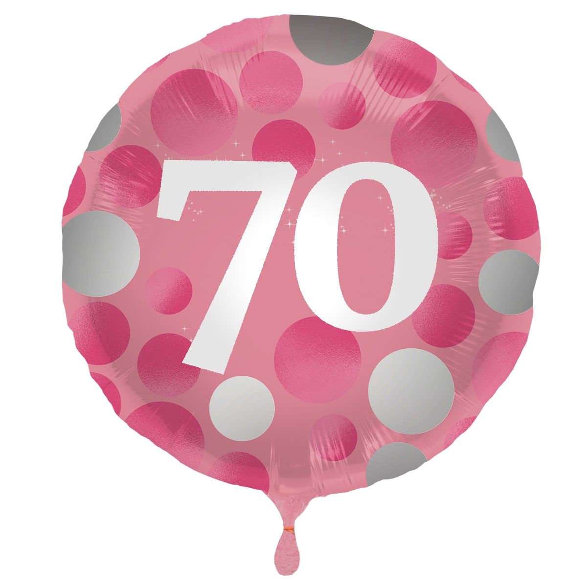 Folieballon glossy 70 happy birthday roze