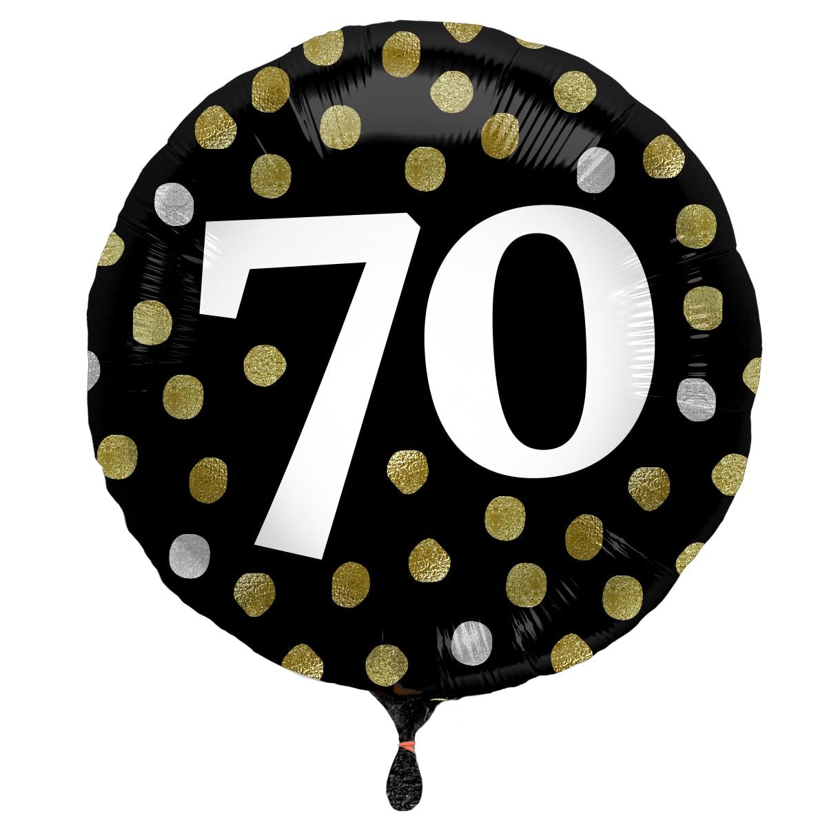 Folieballon glossy 70 happy birthday zwart