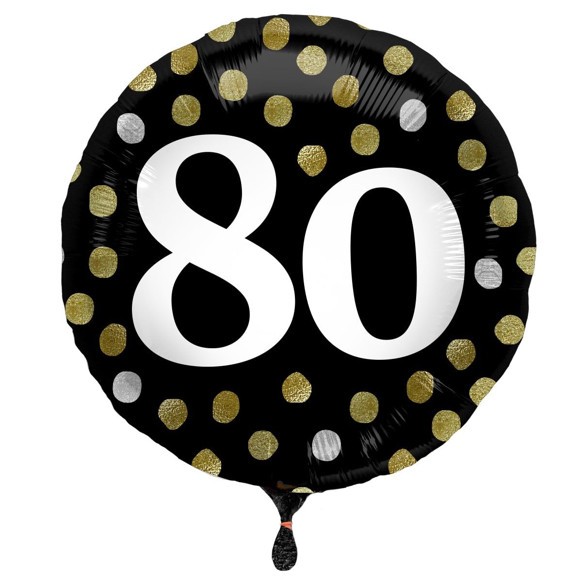 Folieballon glossy 80 happy birthday zwart