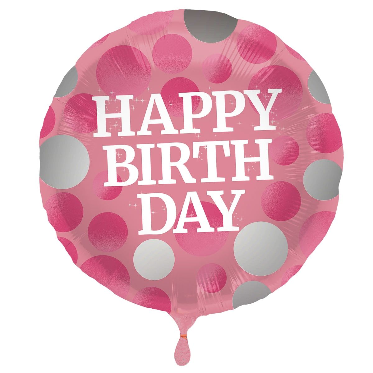 Folieballon glossy happy birthday roze