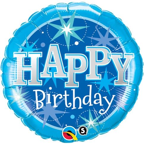 Folieballon happy birthday blauw